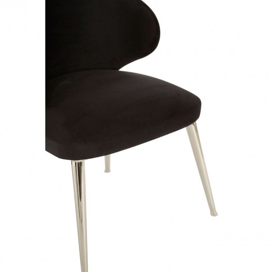 Albany Black Velvet And Chrome Base Dining Chair