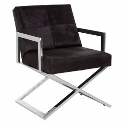 Soho Cow Hide Cross Base Chair