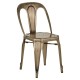 Harlem Distressed Brass Metallic Dining Chair