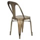 Harlem Distressed Brass Metallic Dining Chair