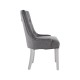 Chelsea Chrome And Grey Velvet Button Back Dining Chair 