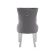 Chelsea Chrome And Grey Velvet Button Back Dining Chair 