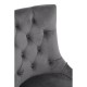 Chelsea Chrome And Grey Velvet Button Back Dining Chair 