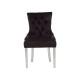 Chelsea Chrome And Black Velvet Button Back Dining Chair 