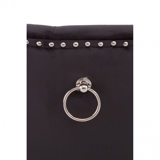 Chelsea Chrome And Black Velvet Button Back Dining Chair 