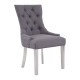 Chelsea Chrome And Grey Button Back Dining Chair 