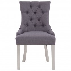 Chelsea Chrome And Grey Button Back Dining Chair 