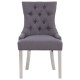 Chelsea Chrome And Grey Button Back Dining Chair 