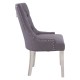 Chelsea Chrome And Grey Button Back Dining Chair 