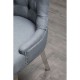 Chelsea Chrome And Grey Button Back Dining Chair 