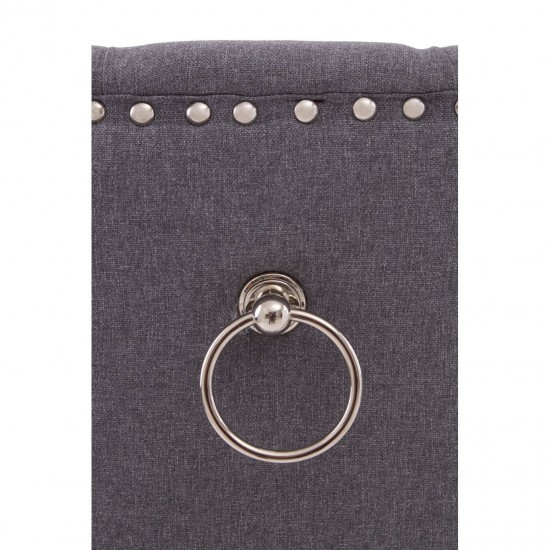 Chelsea Chrome And Grey Button Back Dining Chair 