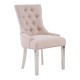 Chelsea Chrome And Natural Button Back Dining Chair