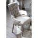 Chelsea Chrome And Natural Button Back Dining Chair