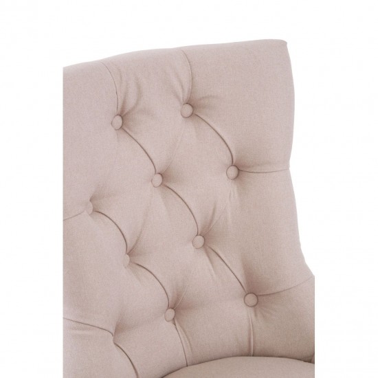 Chelsea Chrome And Natural Button Back Dining Chair