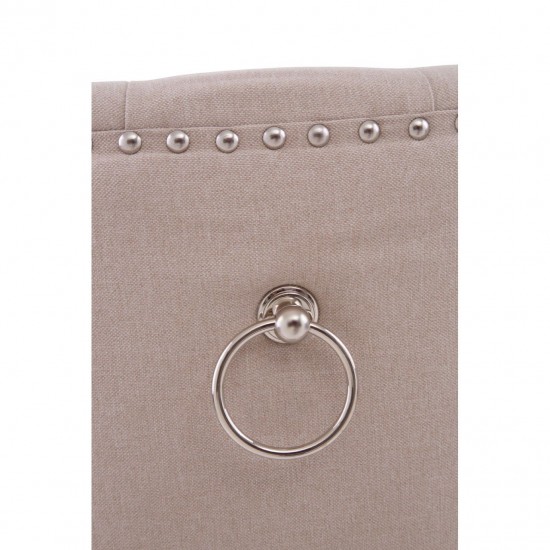 Chelsea Chrome And Natural Button Back Dining Chair