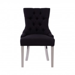 Chelsea Chrome And Black Button Back Dining Chair 