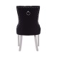 Chelsea Chrome And Black Button Back Dining Chair 