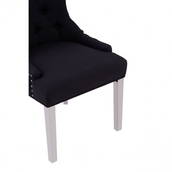 Chelsea Chrome And Black Button Back Dining Chair 