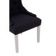 Chelsea Chrome And Black Button Back Dining Chair 