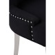 Chelsea Chrome And Black Button Back Dining Chair 