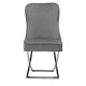 Belgravia Grey Velvet Back Button And Chrome Cross Base Dining Chair