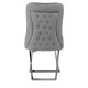 Belgravia Grey Velvet Back Button And Chrome Cross Base Dining Chair