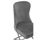 Belgravia Grey Velvet Back Button And Chrome Cross Base Dining Chair