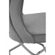 Belgravia Grey Velvet Back Button And Chrome Cross Base Dining Chair