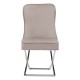 Belgravia Mink Velvet Back Button And Chrome Cross Base Dining Chair