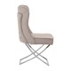 Belgravia Mink Velvet Back Button And Chrome Cross Base Dining Chair