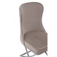 Belgravia Mink Velvet Back Button And Chrome Cross Base Dining Chair