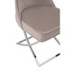 Belgravia Mink Velvet Back Button And Chrome Cross Base Dining Chair