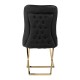 Belgravia Black Velvet Back Button And Gold Cross Base Dining Chair