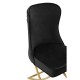 Belgravia Black Velvet Back Button And Gold Cross Base Dining Chair