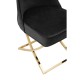 Belgravia Black Velvet Back Button And Gold Cross Base Dining Chair