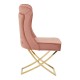 Belgravia Dusky Pink Velvet Back Button And Gold Cross Base Dining Chair