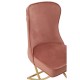 Belgravia Dusky Pink Velvet Back Button And Gold Cross Base Dining Chair