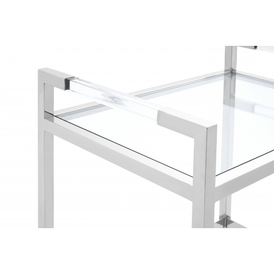 Lexington 2 Tier Polished Silver Finish Drinks Trolley