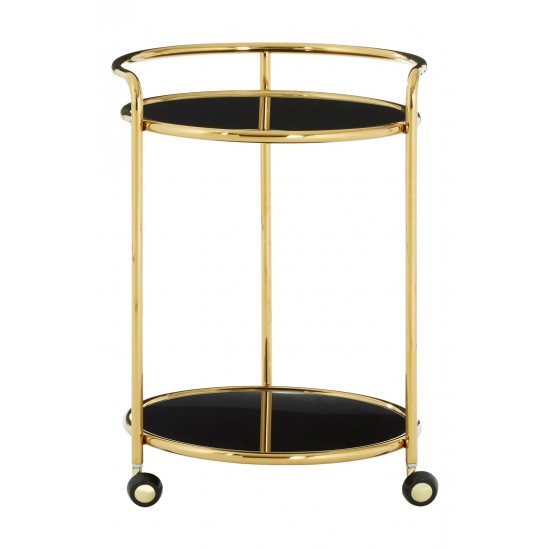 Gatsby Round Rose Gold Finish Drinks Trolley