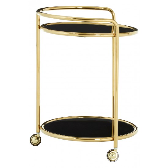 Gatsby Round Rose Gold Finish Drinks Trolley