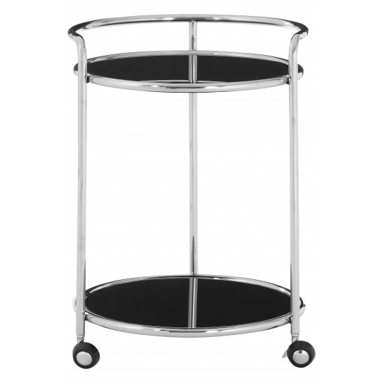 Gatsby Round Silver Finish Drinks Trolley