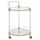Adams Round Gold Finish Drinks Trolley