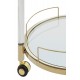 Adams Round Gold Finish Drinks Trolley