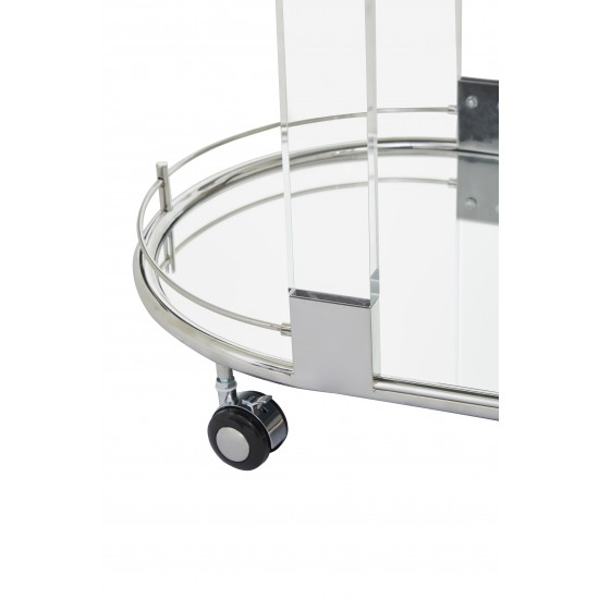 Adams Mirror Drinks Trolley With Chrome Finish 