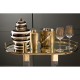 Adams Mirror Drinks Trolley With Warm Metallic Finish 
