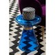 Hepburn Blue Glass and Gold Side Table 