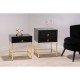 Brach Black and Gold Finish Side Table 