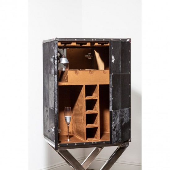 Soho Cow Hide Cross Base Drinks Cabinet