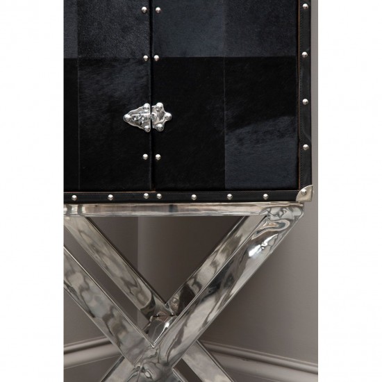 Soho Cow Hide Cross Base Drinks Cabinet