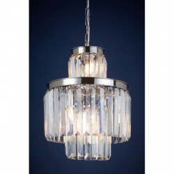 Lexington Six Bulb Silver Finish And Crystal Chandelier Pendant